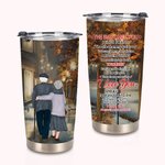 Personalised Old Couple Eternal Love Touching Words  Fall Leaves 20oz Tumbler Valentine's Day for Hot and Cold Drinks