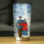 Personalised Old Couple Inextricable Love Sincere Confession Winter Snow Scene 20oz Tumbler Anniversary Daily Use