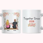 Personalized Swing Couple Together for Years Love Story White Ceramic Mug Couple Gift Dishwasher and Microwave Safe