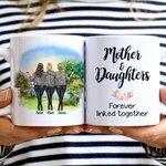 Personalizada Madre e Hija con Diseño de Montaña Celebración Taza de Cerámica Blanca para Acción de Gracias Regalos de Navidad Taza de Té