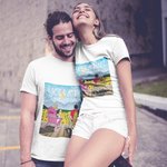 Personalized Sunflower Summer Vacation Couple Travel T-shirt for Birthday Anniversary Gift