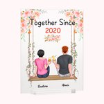 Personalized Couple Sitting on Swing Together Flower Decoration Acrylic Plaque Girlfriend Gifts House Decorations