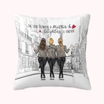Personalised  Forever Love Mother and Daughters Shopping Day Throw Pillow Cover Sofa Decor