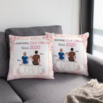 Personalised Couple Sitting on Chairs Cheers Flower Home Decoration Love Chair Annoying Each Other Throw Pillow Cover Gifts for Couples Sofa Decor