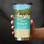 Personalised Annoying Each Other Couple on Chairs with Lakeside View 20oz Tumbler Valentine's Day Gift Daily Use
