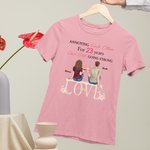 Spersonalizowana para Wieczna miłość Kwiatowa koszulka Urodziny Podstawowa koszulka unisex
