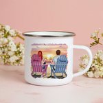 Personalized Beach Sunset Seagull Couple You and Me We Got This Enamel Mug with Handle Birthday Valentine's Day