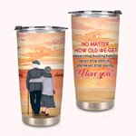 Personalized Old Couple Never Stop Saying I Love You Sunset  20oz Tumbler Valentine's Day Daily Use