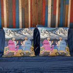 Personnalisé votre et moi nous avons ce lac montagne paysage naturel jeter taie d'oreiller anniversaire cadeau canapé décor