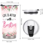 Spersonalizowany kubek Besties Life is Better with Besties Cheers 20oz Prezent dla najlepszego przyjaciela na gorące i zimne napoje Prezent dla przyjaźni