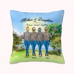 Personnalisé mère et fille pour toujours liées ensemble Lakeside Vew jeter taie d'oreiller cadeau pour maman pour salon