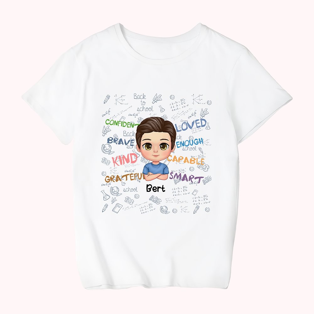 Personalisiertes neues Semester beginnt Schule Graffiti-Wand-Mädchen-Jungen-Kind-T-Shirt Abschluss-tägliche Abnutzung
