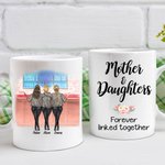 Personalisierte Mutter und Tochter, weiße Keramiktasse, Geschenk für Frauen, Fassungsvermögen: 11 Unzen oder 15 Unzen