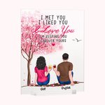 Personalised Couple Sitting Under Tree Flower I Met You I Love You Acrylic Plaque Gifts for Couples Acrylic Decoration