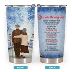 Personalised Old Couple You Are My Only Sincere Confession Winter Snow Scene 20oz Tumbler Anniversary Daily Use