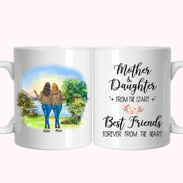 Personalisierte Mutter und Tochter Best Friends Forever from The Heart White Ceramic Mug