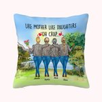 Personnalisé comme mère comme fille Oh merde Lakeside Vew jeter taie d'oreiller décor de chambre cadeau de fête des mères