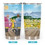 Personalised I'm Keeping You Forever Yours This Couple on Chairs with Sunflowers 20oz Tumbler Anniversary Gift for Hot and Cold Drinks
