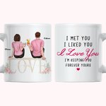 Taza de Cerámica Personalizada i Met You I Liked You Pareja Dulce Recuerdo Blanco Regalo de Aniversario para la Oficina y el Hogar