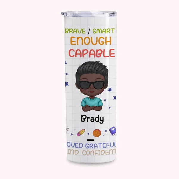 Spersonalizowane nagrody wstępu dla dzieci Doodle Learning Icon Straight Skinny Tumbler Urodziny Butelka na wodę wielokrotnego użytku