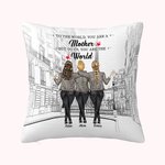 Personalized to the World You are a Mother but to Us You are the World Beach View and Rainbow Throw Pillow Cover