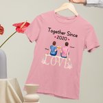 T-shirt personnalisé de fleur d'amour éternel de couples T-shirt unisexe de base de jour de Valentine