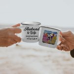 Personnalisé mari et femme partenaire de voyage pour la vie Couple montagne émail tasse facile à nettoyer anniversaire anniversaire