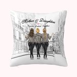 Personlig mor och dotter för evigt länkade tillsammans Paris Tower Throw Pillow Cover Bästa present till mamma soffa dekor