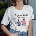 T-shirt personnalisé de fleur d'amour éternel de couples T-shirt unisexe de base de jour de Valentine