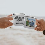 Personalised Husband and Wife Travel Partner for Life Ocean Enamel Mug Strong and Durable Valentine's Day