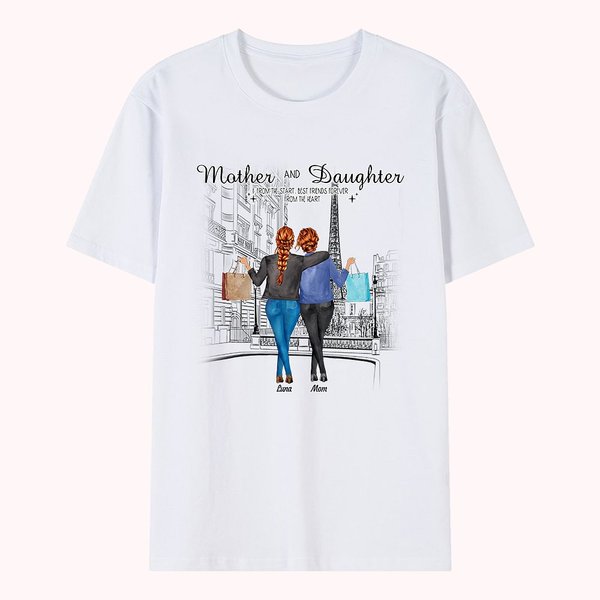 Spersonalizowana koszulka Best Mom Love Never Separates City Walk Shopping Urodziny Odzież codzienna
