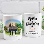 Personalizada Madre e Hija con Diseño de Montaña Celebración Taza de Cerámica Blanca para Acción de Gracias Regalos de Navidad Taza de Té