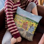 Gepersonaliseerd liefdesgedicht zonnebloemen tuin paar vrije tijd kussenhoes verjaardag cadeau slaapkamer decor