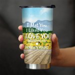 Personalised I'm Keeping You Forever Yours This Couple on Chairs with Sunflowers 20oz Tumbler Anniversary Gift for Hot and Cold Drinks