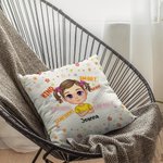 Personalised Girl Boy Kid Back to School Gift Flower Background Throw Pillow Cover School Season Home Decoration