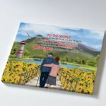 Personalized I Love You Partner Couple to the World Sunflower Poster Frameless Painting Valentine's Day Birthday Home Decoration