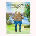 Personalised The Love Between A Mother And Daughter Is Forever Blanket on Sofa Mother's Day Woman's Day Gift for Her