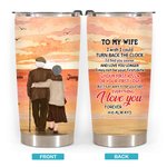 Personnalisé vieux couple regardant le coucher du soleil 20 oz gobelet anniversaire utilisation quotidienne