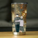 Personalised Old Couple Eternal Love Touching Words  Fall Leaves 20oz Tumbler Valentine's Day for Hot and Cold Drinks