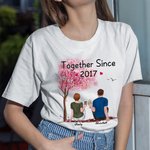 T-shirt personnalisé d'anniversaire de couple d'amoureux ensemble