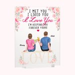 Personalised Couple Sitting on Chairs Cheers Flower Decoration I Love You Acrylic Plaque Boyfriend Gifts House Decorations
