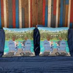 Personalizzato Marito e moglie partner di viaggio per la vita Estate vacanza Throw Pillow Cover Anniversario regalo Sofa Decor