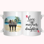 Personalised Love Between a Mother and Daughter Beach Holiday White Ceramic Mug  Mother's Day  Best Mom Gift