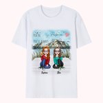 Personalizado Besties Sentado en el puente de madera Eres mi persona Camiseta de regalo para el mejor amigo de viaje Feliz Cumpleaños Regalo