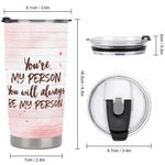 Besties personnalisés assis sous des fleurs d'arbres Drink You're My Person 20 oz Tumbler Gift for Besties and Best Friend Daily Use