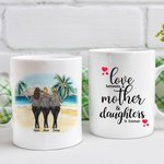 Personalised Love Between a Mother and Daughter Beach Holiday White Ceramic Mug  Mother's Day  Best Mom Gift
