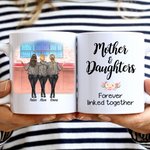 Personalisierte Mutter und Tochter, weiße Keramiktasse, Geschenk für Frauen, Fassungsvermögen: 11 Unzen oder 15 Unzen