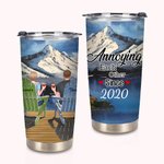 Personalised Annoying Each Other Couple on Chairs Snow Mountain Scenery 20oz Tumbler Couple Gift Daily Use