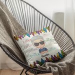 Personalised Coloured Crayon Back to School Gift Declaration Kid Image Throw Pillow Cover Sofa Decor
