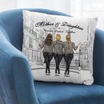 Personlig mor och dotter för evigt länkade tillsammans Paris Tower Throw Pillow Cover Bästa present till mamma soffa dekor